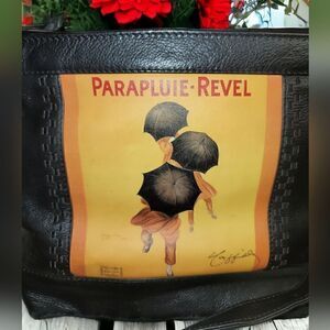 Stephanie Rise VTG Leather Shoulder Bag Crossbody Art EUC